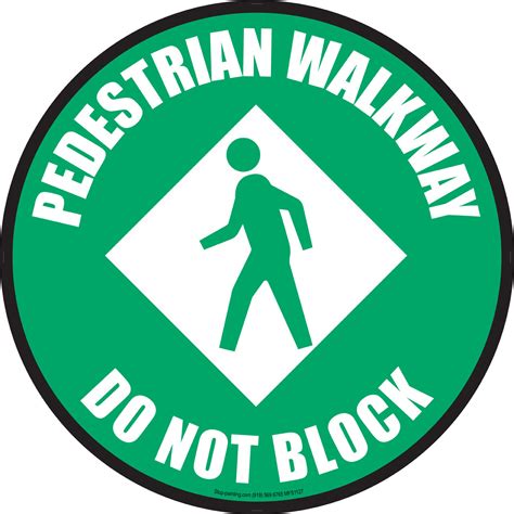 Pedestrian Walkway Floor Sign - Green | Stop-Painting.com