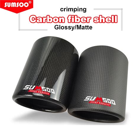 Sumsoo Genuine Car Universal Exhaust Pipe Carbon Fiber Cover Exhaust