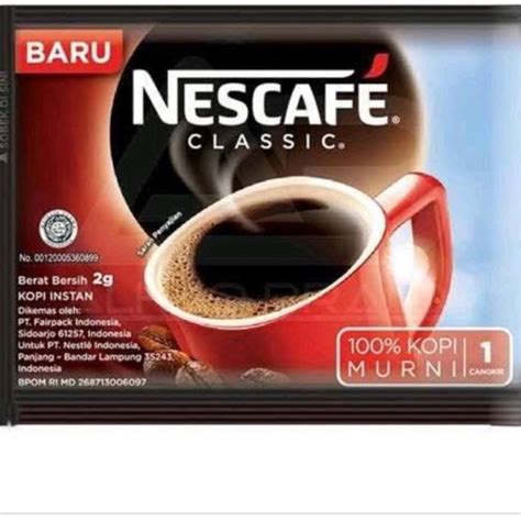 Nescafe Classic Sachet 2gr Pure Coffee 1 Pack Contains 10pcs Shopee Philippines