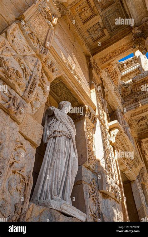 Statue Of Sophia Greek Personification Of Wisdom Library Of Celsus