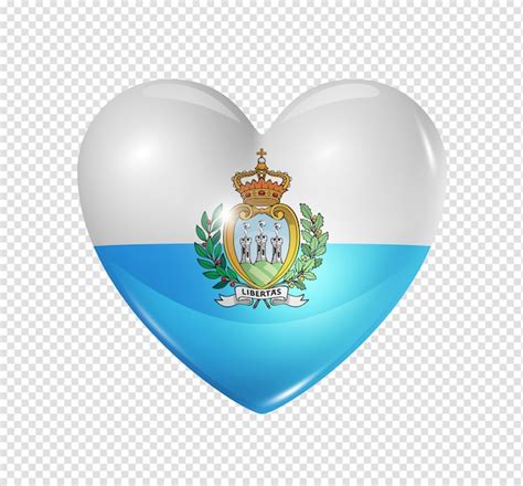 Premium Psd Love San Marino Symbol D Heart Flag Icon Isolated On