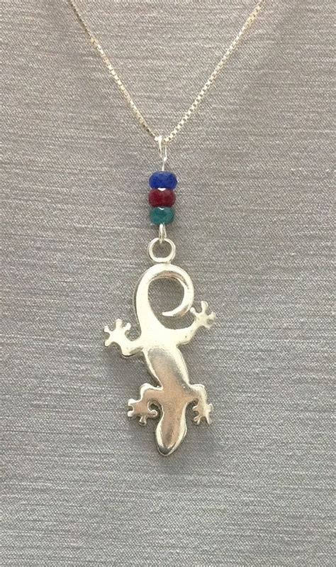 Lizard Pendant Lizard Necklace Sterling Silver Lizard Lizard Jewelry