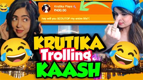 Krutika Trolling To Kaash 😂 Kaash React On Krutika Super Chat Youtube