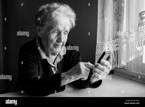 Old Lady Sofa Mature Black And White Stock Photos Images Alamy