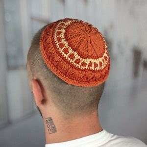 Frik Kippah Large Knit Kippah Jew Custom Crochet Kippot Yarmulke Jewish