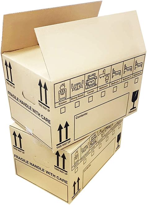 Buy 10 Strong Extra Large Cardboard Storage Packing Moving House Boxes with Carry Handles and ...