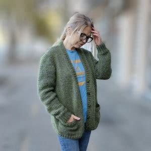 Kurt Cobain's Cardigan, Iconic Khaki Mohair Cardigan MTV - Etsy