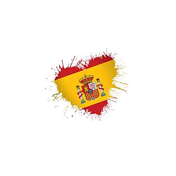 Spain National Flag Heart Love Realistic Official Country Png And