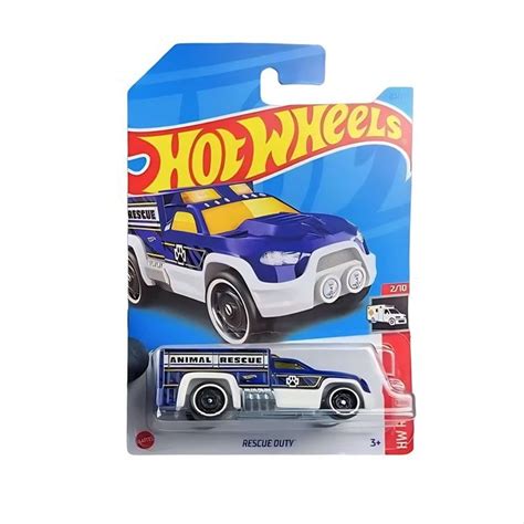 HKJ Машинка металлическая игрушка Hot Wheels коллекционная модель Rescue Duty синий белый
