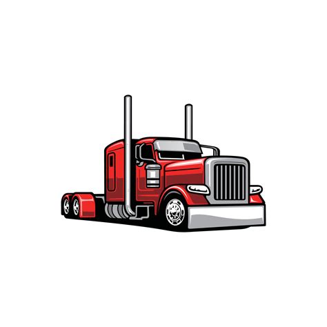 Semi Truck 18 Wheeler Vector Isolated In White Background 3703509