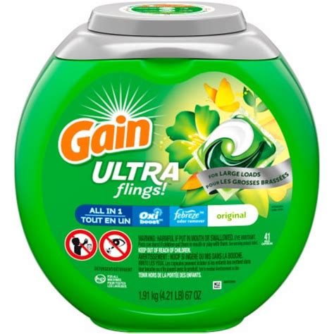 Gain Flings Ultra Original Scent Laundry Detergent Pods 41 Ct Kroger