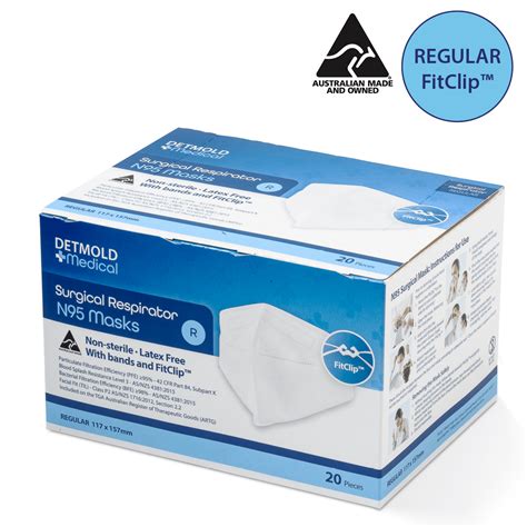 Bulk N95 Masks With Fitclips™ Regular Detmold Medical