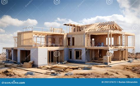 Building House Model. Construction Project Stock Photo - Image of ...