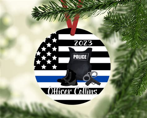 Police Officer Christmas Ornaments Personalized Police Ornaments