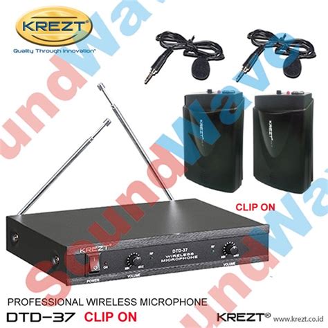 Jual KREZT DTD 37 LL 2 CLIP ON MICROPHONE WIRELESS MIC DTD37LL DUAL MIK