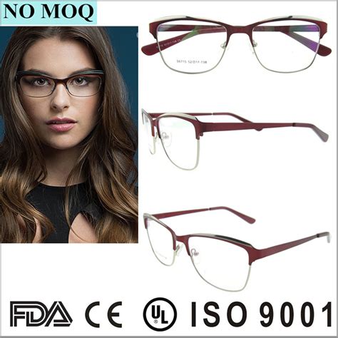 Latest Designer Oval Half Rim Eyeglasses Frames Custom Metal Optical China Eyeglass Frame