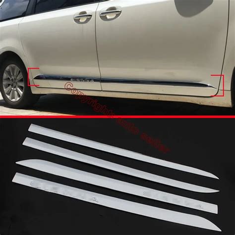 ABS Chrome Side Door Body Moulding Molding Trim For Toyota Sienna 2015