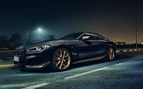 Scarica sfondi BMW 8 2021 vista frontale coupé nera nuova BMW coupé