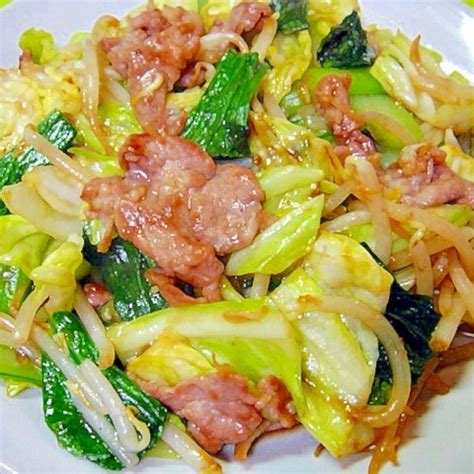 キャベツともやし小松菜豚肉のオイスター炒め レシピ・作り方 By Mint （返レポお休み中） 楽天レシピ