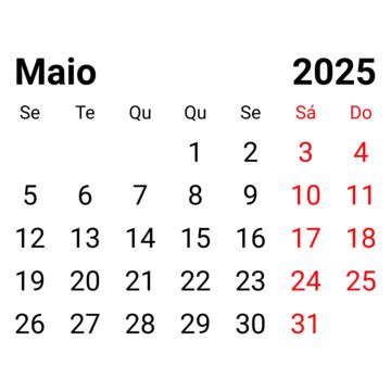 Mayo Calendario Mensual Portugu S Vector Png Dibujos Mayo