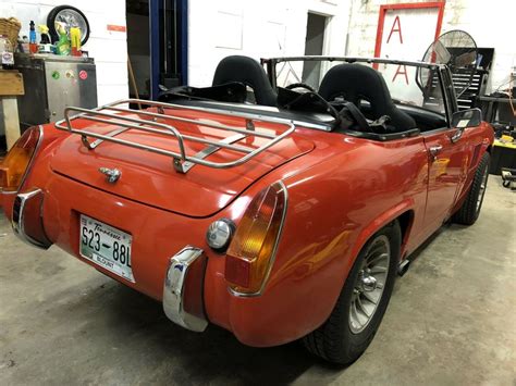 1976 Mg Midget Chevy V6 Convertible Red Rwd Manual Black And White