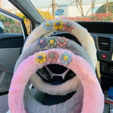 Super Soft Fluffy Steering Wheel Cover For Women Handmade Cute Etsy