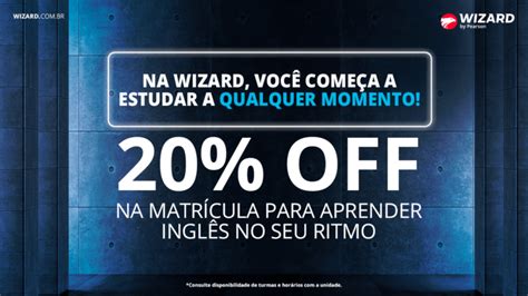 Promoções em curso de inglês e idiomas Wizard Idiomas