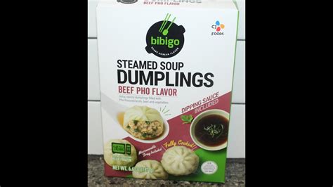 Cj Foods Bibigo Steamed Soup Dumplings Beef Pho Flavor Review Youtube