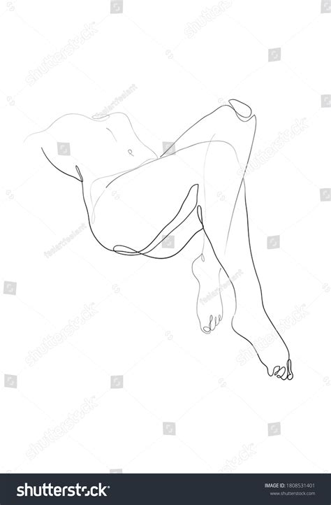 Continuous Line Naked Woman One Line Stock Vector Royalty Free 1808531401 Shutterstock