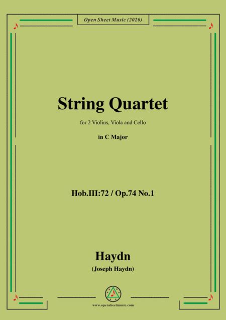 Haydn String Quartet In C Major Hob Iii Op No Arr Msm By