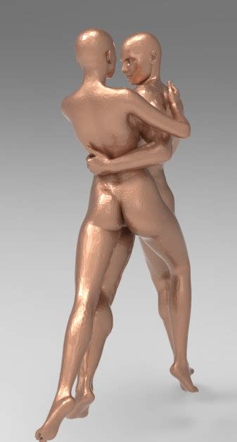 Fichier STL DANSEURS NUS DE TANGO POSE 7Plan pour impression 3D à