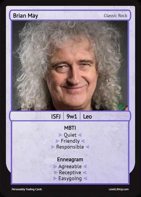 Brian May Enneagram MBTI Personality Type Level Life Up