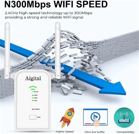 Aigital Mbps Wifi Extender With Ethernet Ports Long Range Wireless