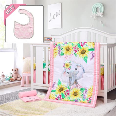 Elephant Crib Bedding Set 4 Piece Baby Nursery Bedding Sets Including