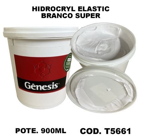 TINTA HIDROCRYL ELASTIC BRANCO SUPER 900ML GENESIS SERIGRAFIA