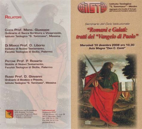 Seminario Del Ciclo Istituzionale Istituto Teologico San Tommaso