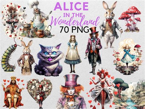 Alice In The Wonderland Clipart Watercolor Mad Hatter Tea Party