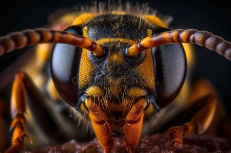 The Wasp Head A Striking Macro Shot Stock Illustration Illustration