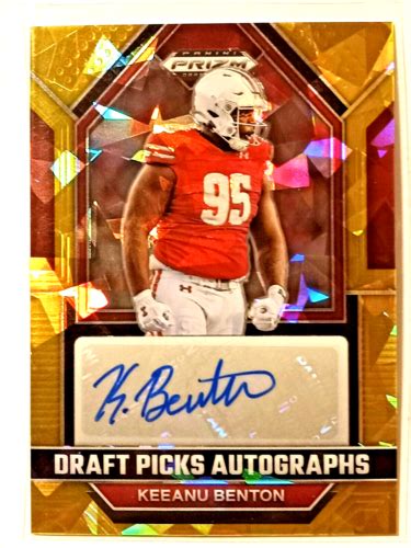 Keeanu Benton 2023 Panini Prizm Draft Picks Gold Ice Prizm RC Auto No