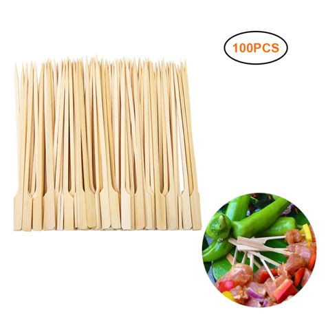 Pcs Barbecue Bamboo Skewers Disposable Bamboo Stick Barbecue Paddle