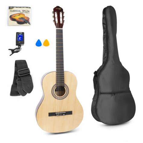 Max Soloart Natural Classic Guitar Pack With Soft Case Tuner