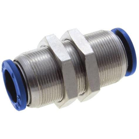 12mm X 12mm OD Tube Bulkhead Push To Connect Union Brass Fitting