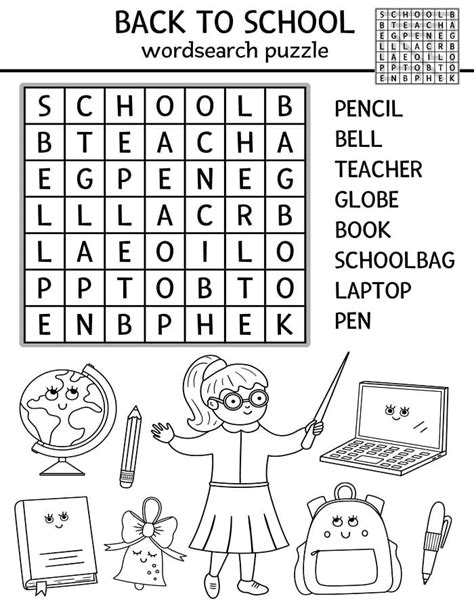 Printable School Word Search Printablelib