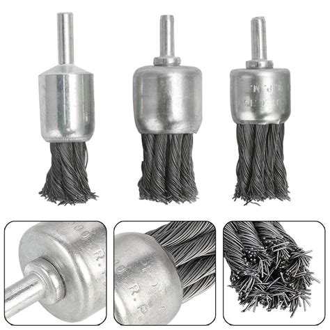 3PCS Steel Wire Wheel Brushes Rust Removal Polishing Deburring