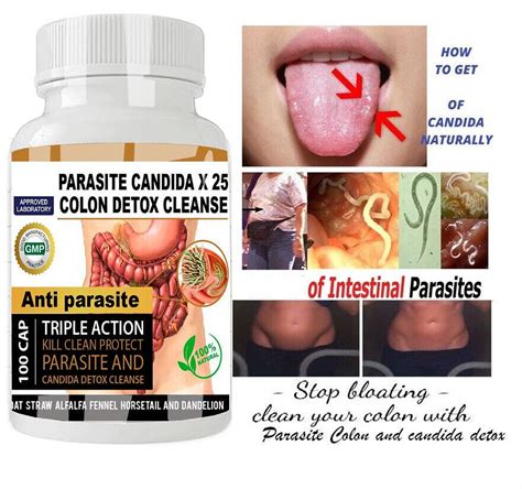 Parasite Cleanse DETOX Liver Colon Yeast Killer Pills All Natural detox candida 100 Capsules ...