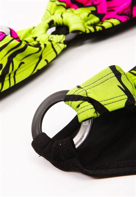 Iron Fist Zombie Chomper Bikini Lime Black With Pink And White Size