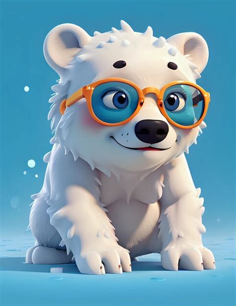 Premium AI Image Cute Polar Bear With Sunglasses