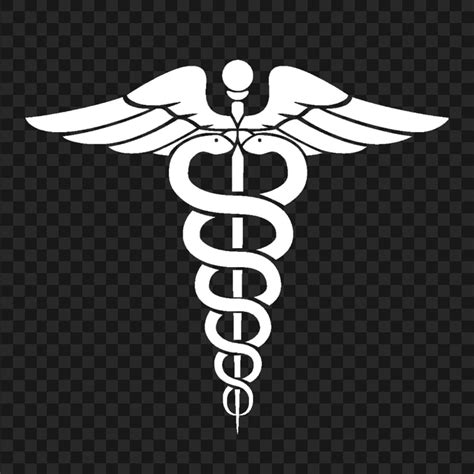 Transparent HD Caduceus White Medical Symbol Silhouette Citypng