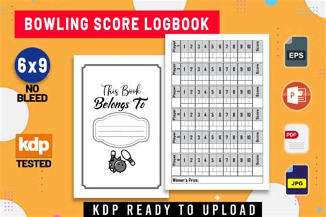 Bowling Score Logbook KDP Interior Graphic By KDP Studio Creative