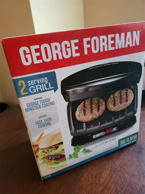 New George Foreman Compact 2 Serving Grill Gr10b 082846033732 Ebay